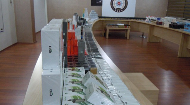 BİNLERCE ELEKTRONİK SİGARA ELE GEÇİRİLDİ