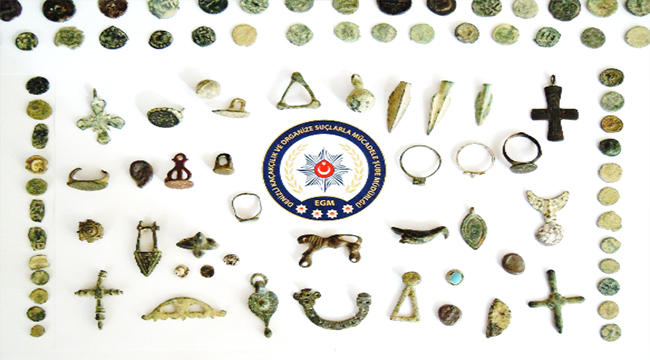 DENİZLİ’DE, 172 ADET TARİHİ ESER ELE GEÇİRİLDİ