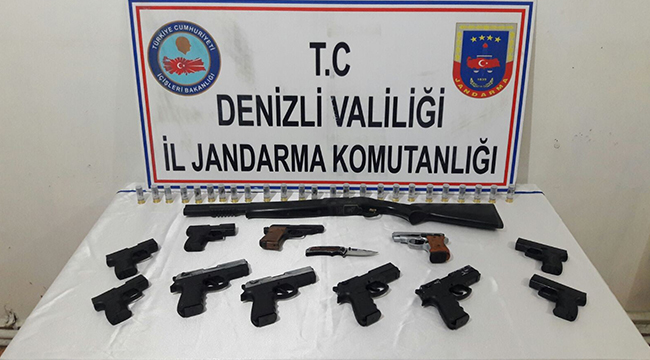 DENİZLİ'DE KAÇAK SİLAH OPERASYONU