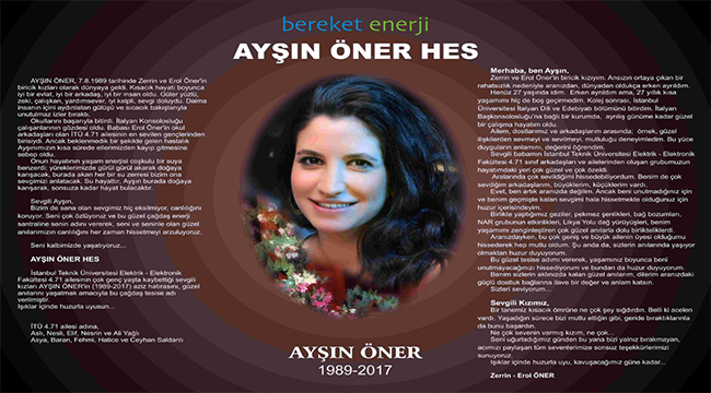 AYŞIN ÖNER’E BÜYÜK VEFA