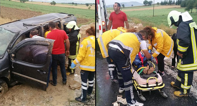 ÇİVRİL YOLUNDA KAZA:1 YARALI