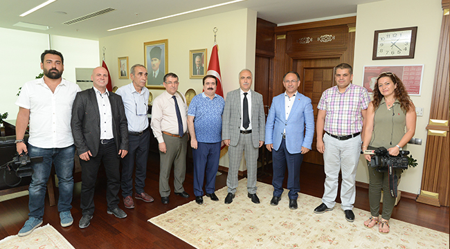 TELEVİZYON TEMSİLCİLERİ VALİ KARAHAN’I ZİYARET ETTİ