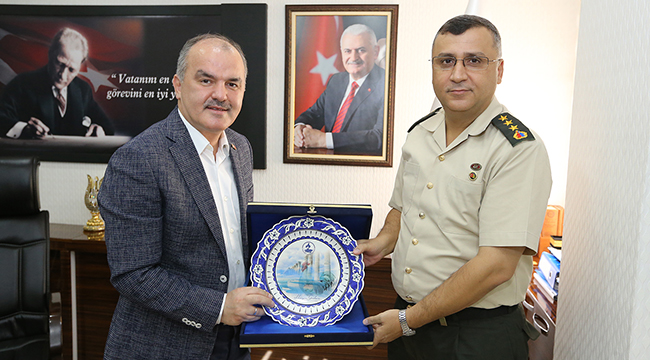 GÜRLESİN, ALBAY METİN DÜZ'Ü AĞIRLADI