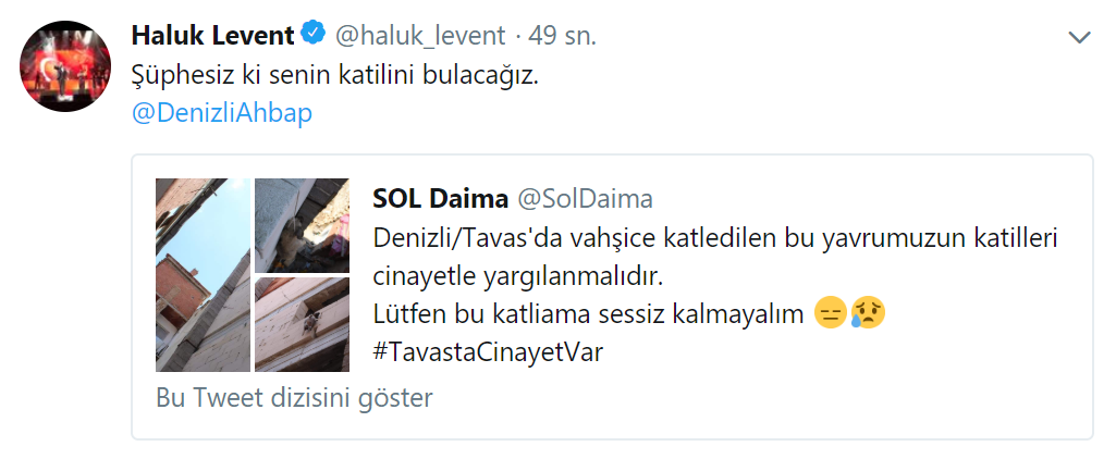 SOSYAL MEDYA HESABINDAN TEPKİ GÖSTERDİ