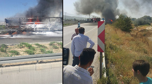 BUĞDAY YÜKLÜ TIR KULLANILAMAZ HALE GELDİ