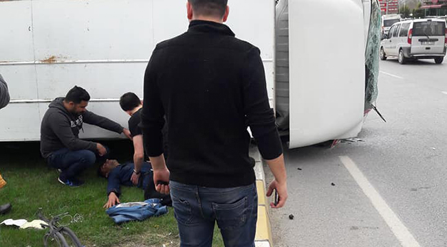KAMYONET SÜRÜCÜSÜ YARALANDI