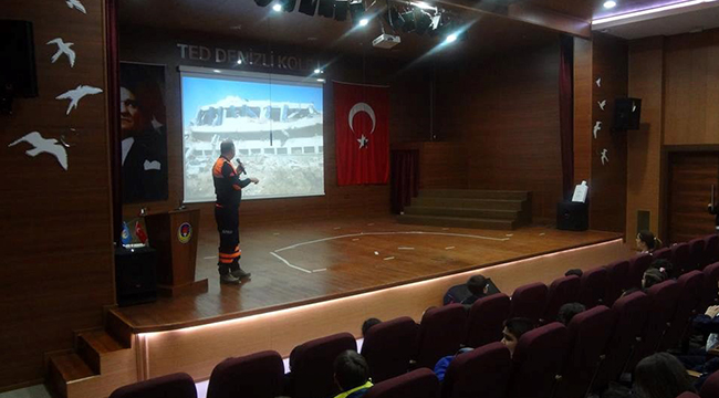 DENİZLİ’DE “AFETE HAZIR OKUL” EĞİTİMLERİ DEVAM EDİYOR