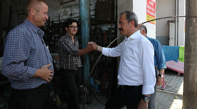 AK PARTİLİ TİN, 1. SANAYİ ESNAFINI ZİYARET ETTİ