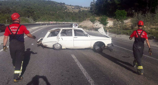 DENİZLİ’DE TRAFİK KAZASI: 2 YARALI
