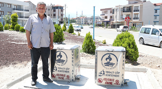 YERALTI ÇÖP KONTEYNIRLARI YERLEŞTİRİLİYOR