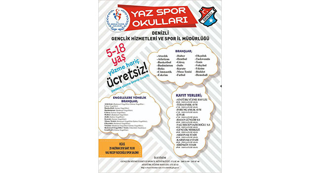 YAZ SPOR OKULLARINA KAYITLAR BAŞLADI