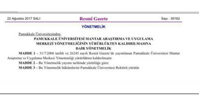 PAÜ'DE YÖNETMELİK KALDIRILDI!