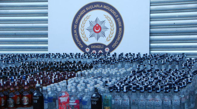 DENİZLİ'DE KAÇAK İÇKİ OPERASYONU