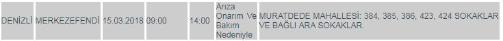 MURATDEDE  DE ELEKTRİKLER KESİLECEK