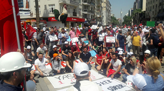 EMEKÇİLER HAKLARI İÇİN YÜRÜYOR