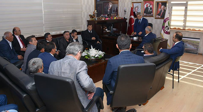 MUHTARLAR BAŞKAN ŞEVKAN'I ZİYARET ETTİ