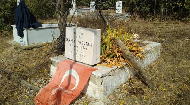 YIKILAN ŞEHİT MEZARI TEPKİ ÇEKTİ