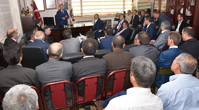 MUHTARLAR BAŞKAN ŞEVKAN'I ZİYARET ETTİ