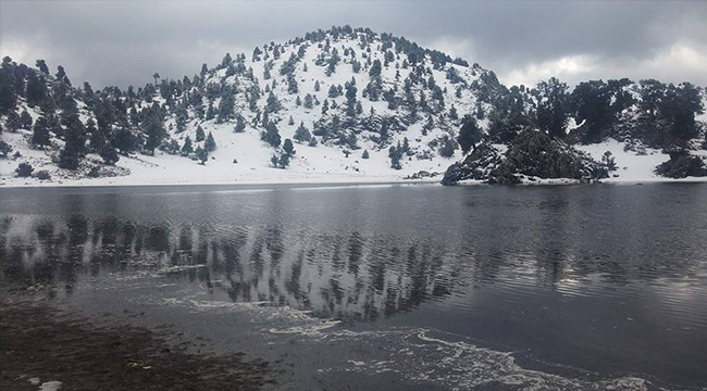 KINIKYERİ KARLI SABAHA UYANDI
