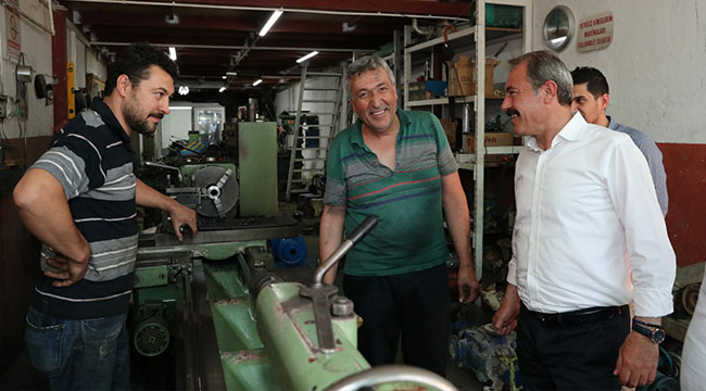 AK PARTİLİ TİN, 1. SANAYİ ESNAFINI ZİYARET ETTİ