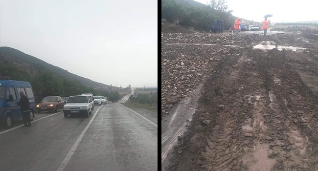 ÇİVRİL-DİNAR YOLU YAĞMURA TESLİM