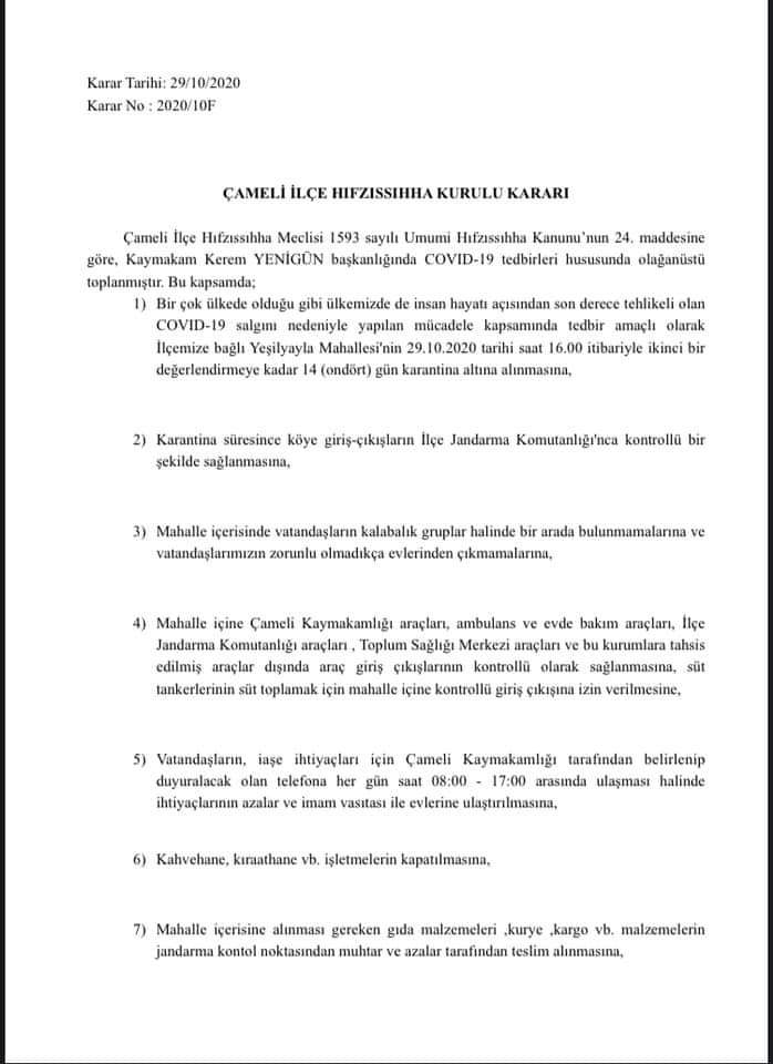 Denizli'de bir mahalle karantinaya alındı