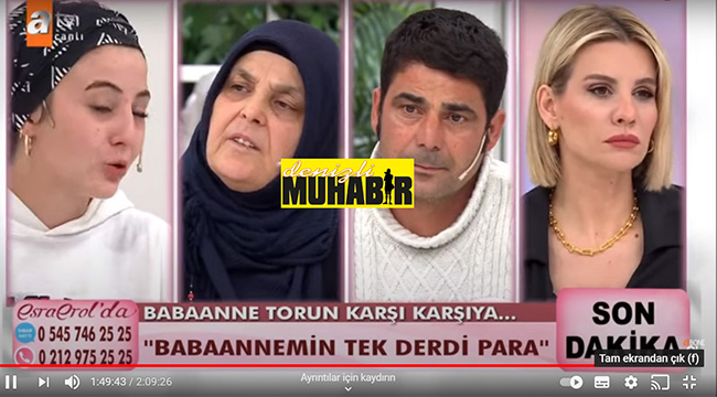 Evden kaçan kız programa katıldı