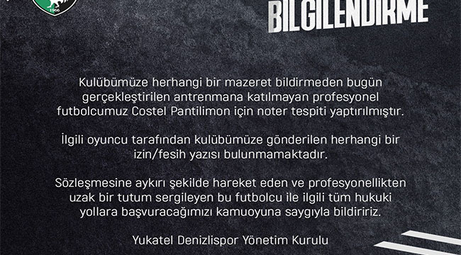 Denizlispor'da Pantilimon krizi