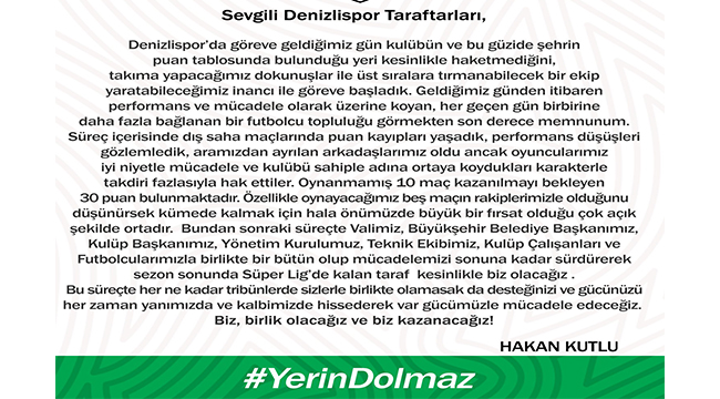 Hakan Kutlu “Biz kazanacağız”