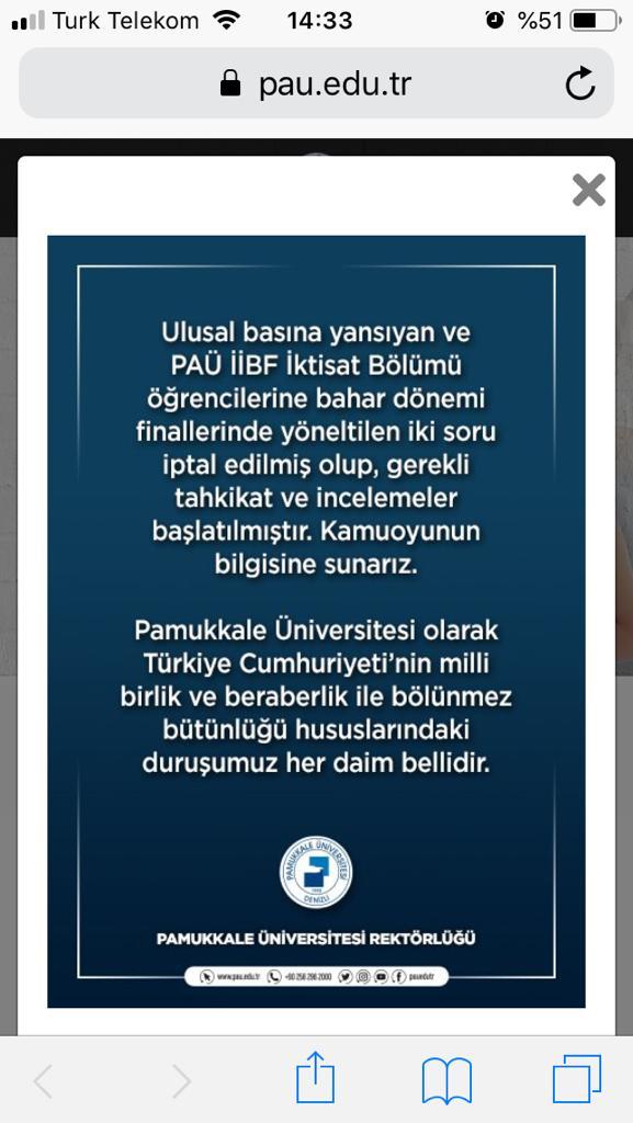 PAÜ, skandal soruları iptal etti