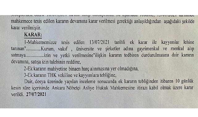 Mahkeme, THK’yı yöneten Kayyum’a dur dedi