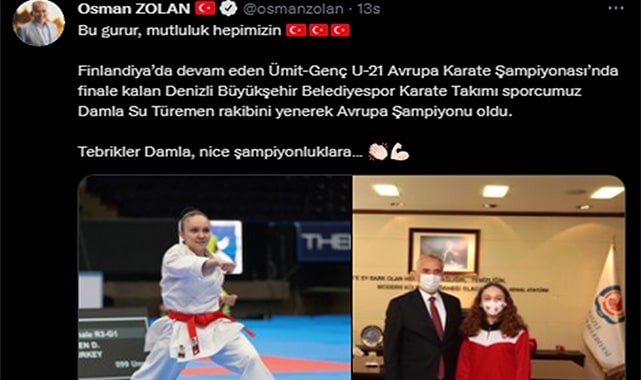 Damla, Avrupa şampiyonu
