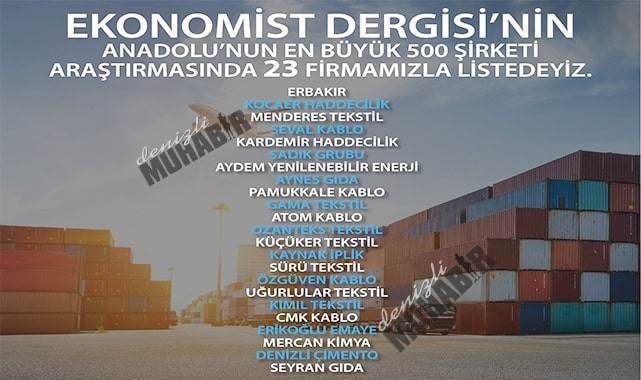 Anadolu’nun devleri arasında 23 Denizlili firma yer aldı