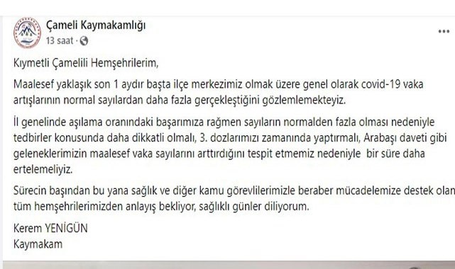 Vaka sayıları patladı, Kaymakamdan uyarı geldi