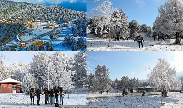 Denizli Teleferik ve Bağbaşı Yaylası beyaza büründü