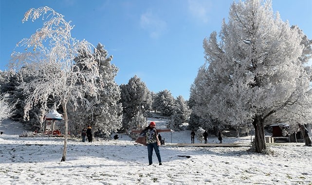 Denizli Teleferik ve Bağbaşı Yaylası beyaza büründü