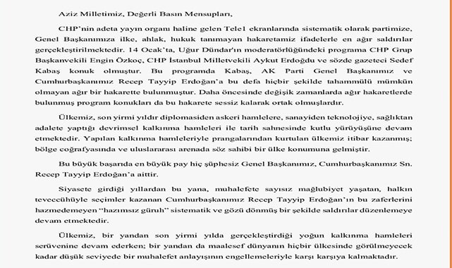 AK PARTİ’DEN SUÇ DUYURUSU
