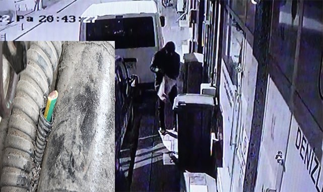 Sokaktaki doğalgaz topraklama kablolarını kese kese gitti