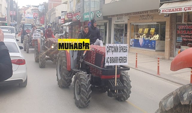 Denizli’de çiftçi ve minibüsçüler eylem yaptı