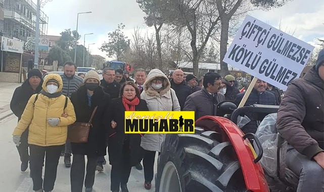 Denizli’de çiftçi ve minibüsçüler eylem yaptı