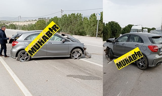 Otomobil refüje çarptı, motoru 200 metre ileri fırladı