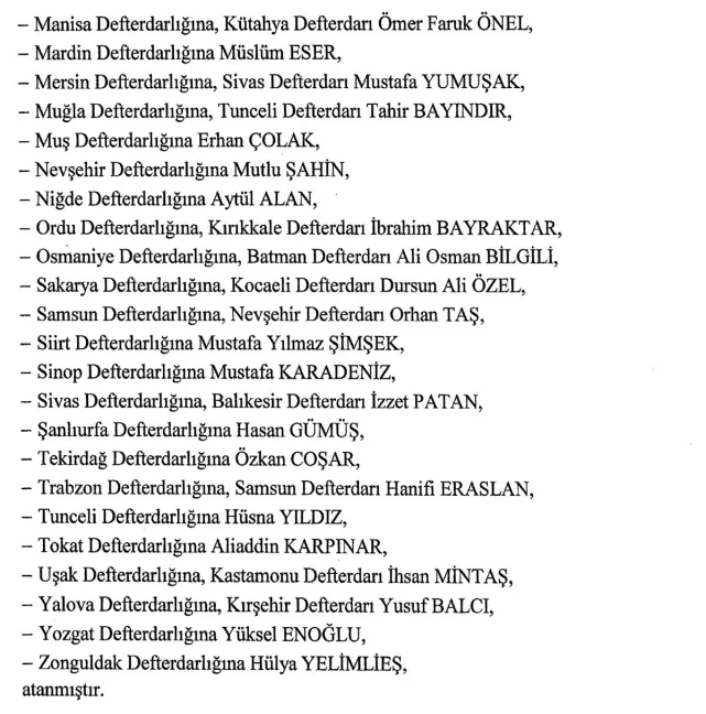Denizli defterdarı değişti
