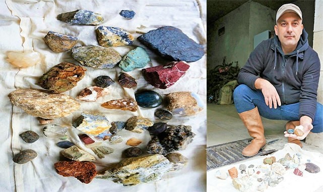 Doğadan topladığı değerli taşlar geçim kaynağı oldu