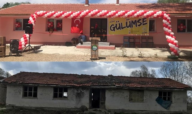 Ahır olarak kullanılan eski köy okulunu bilim ve sanat yuvasına dönüştürdü