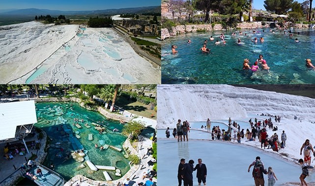 Beyaz cennet Pamukkale’ye bahar geldi