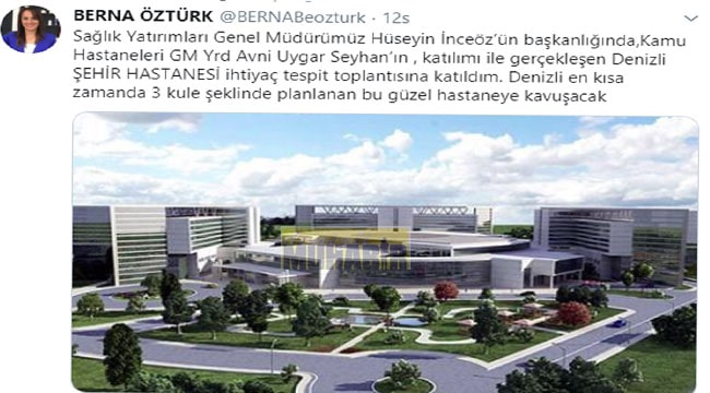 Denizli’ye 3 kuleli şehir hastanesi