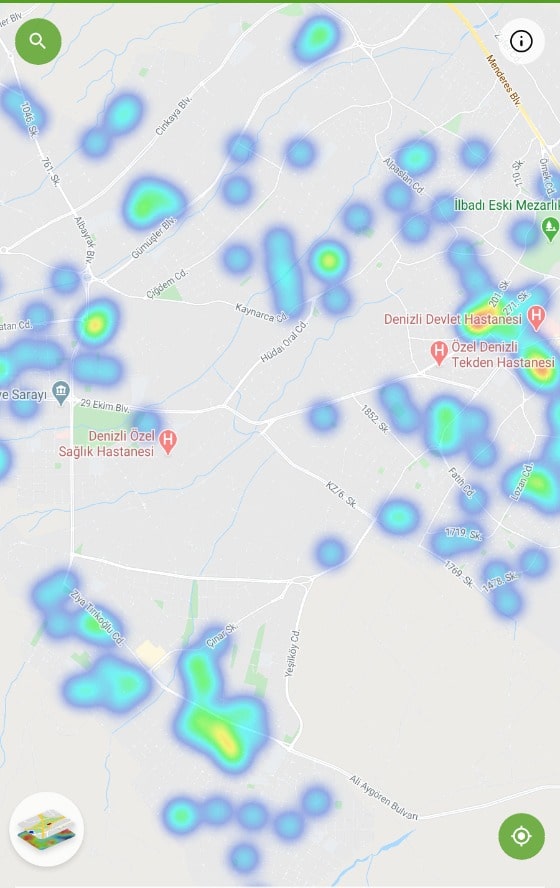 Denizli'nin koronavirüs haritası güncellendi