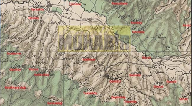 denizli nin 1327 yilindaki haritasi