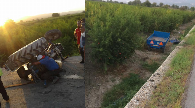 TUR OTOBÜSÜ TRAKTÖRLE ÇARPIŞTI: 2 YARALI