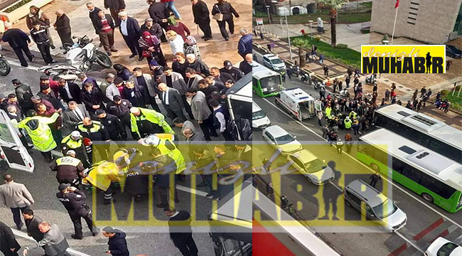 OTOBÜS, POLİSE ÇARPTI